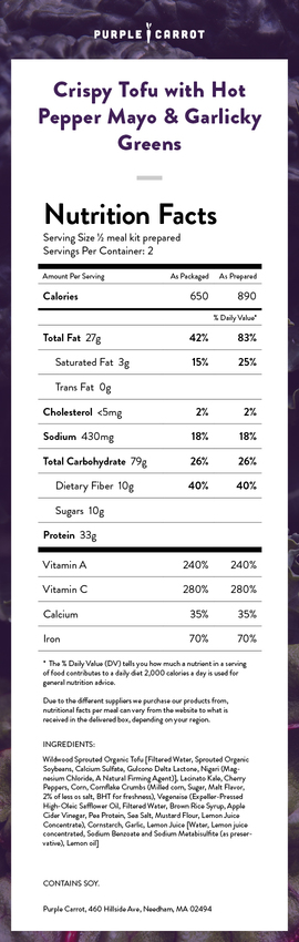 Nutrition label