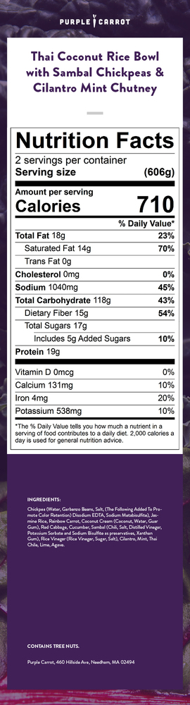 Nutrition label