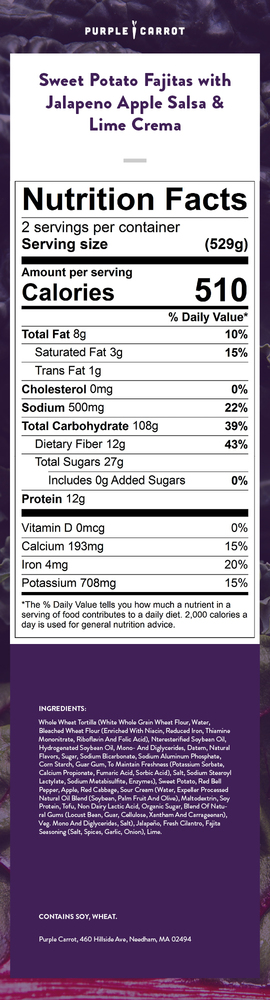 Nutrition label