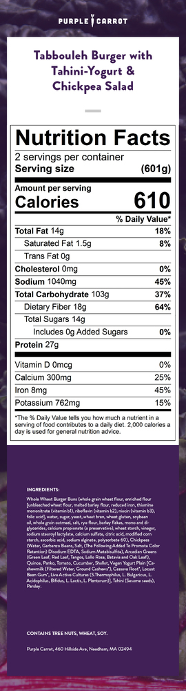 Nutrition label