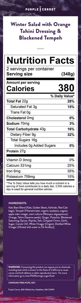 Nutrition label