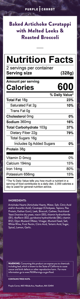 Nutrition label