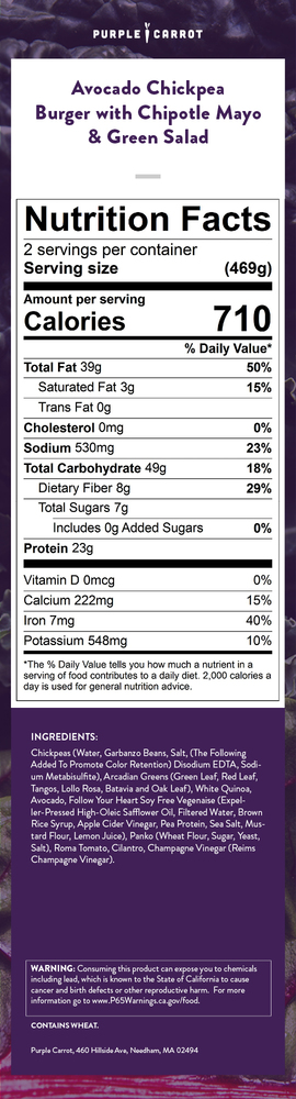 Nutrition label