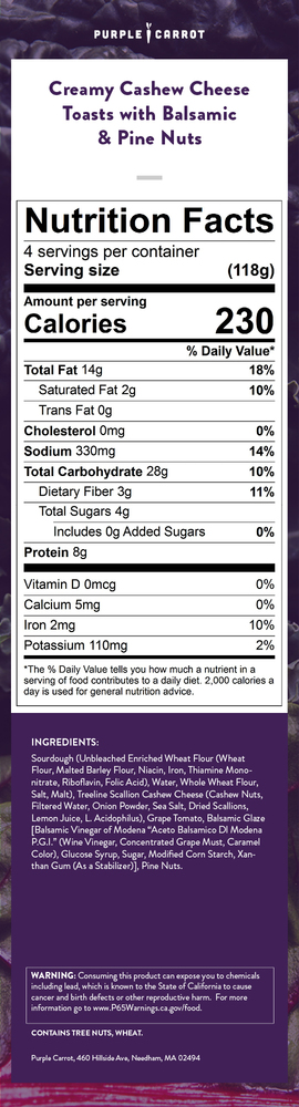Nutrition label