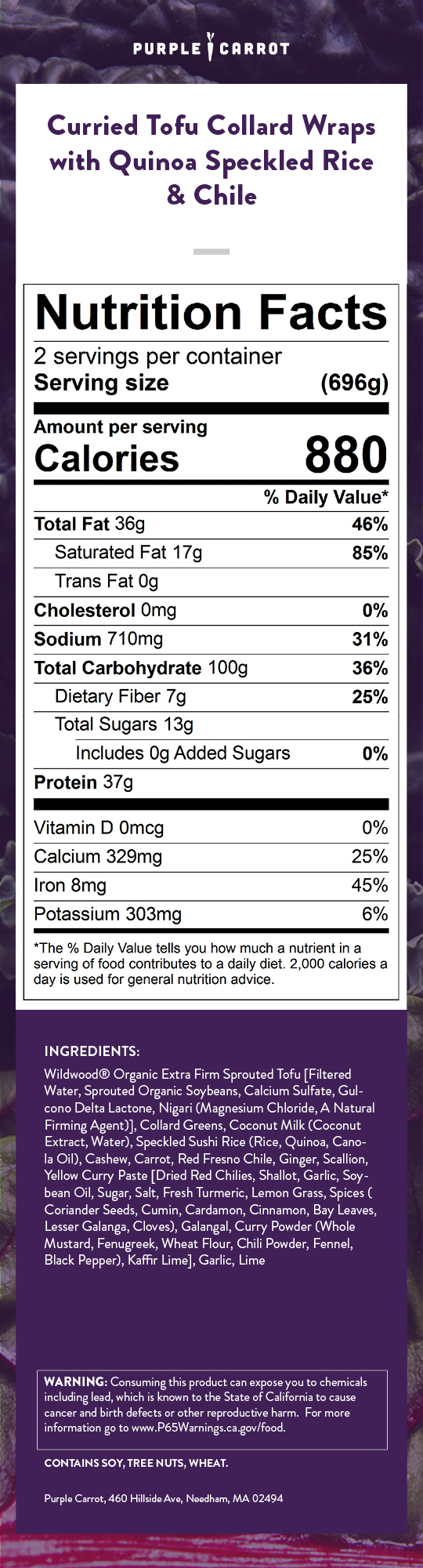 Curried Tofu Collard Wraps PlantBased Recipes
