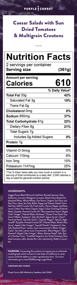 Nutrition label