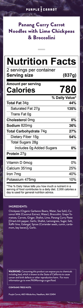 Nutrition label