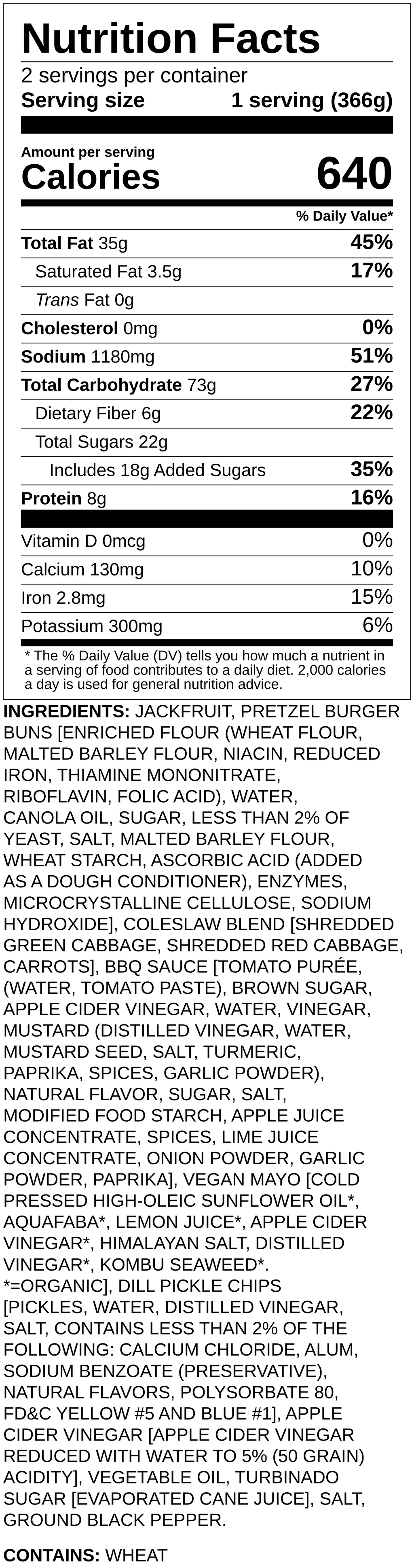 Nutrition label