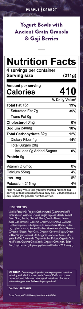 Nutrition label