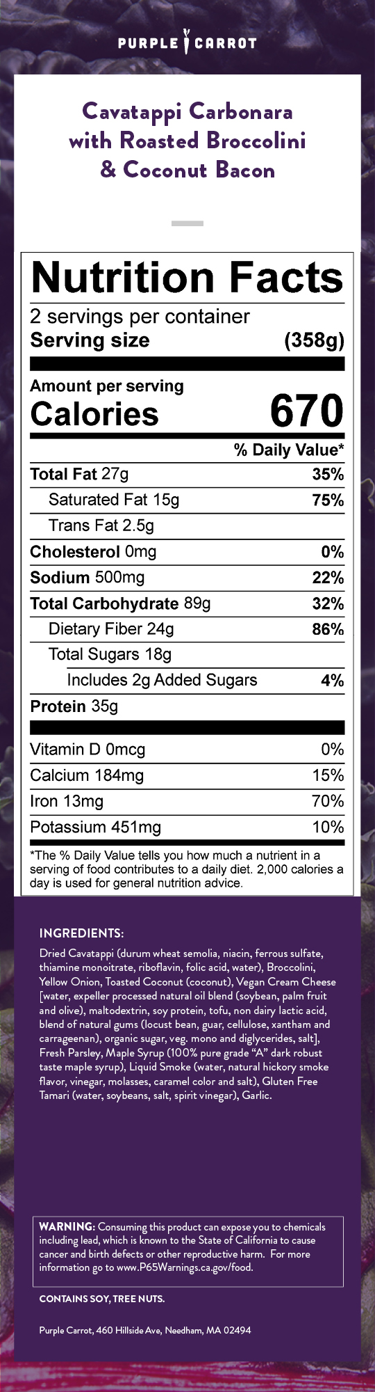 Cavatappi Carbonara PlantBased Recipes