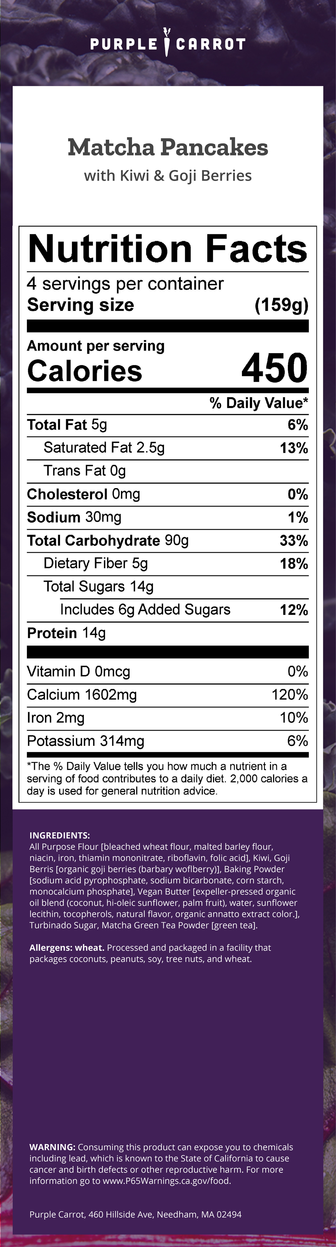 Nutrition label