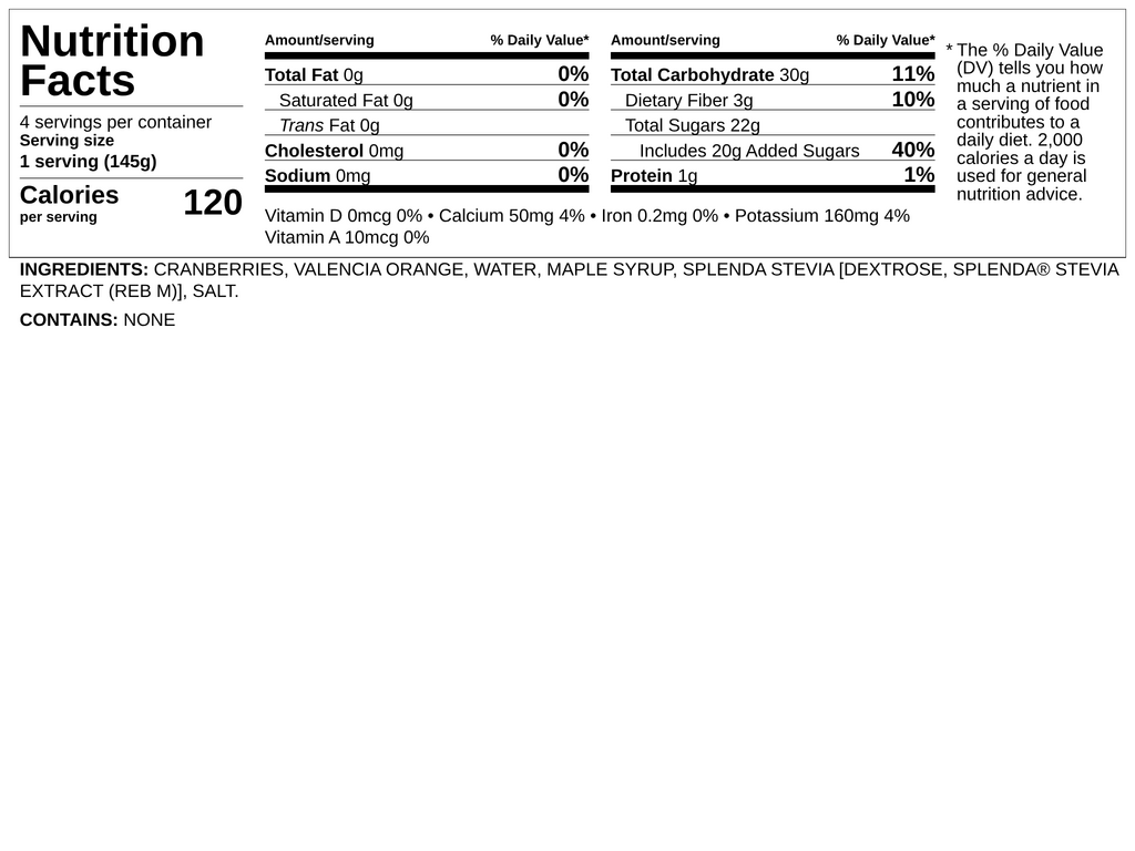 Nutrition label