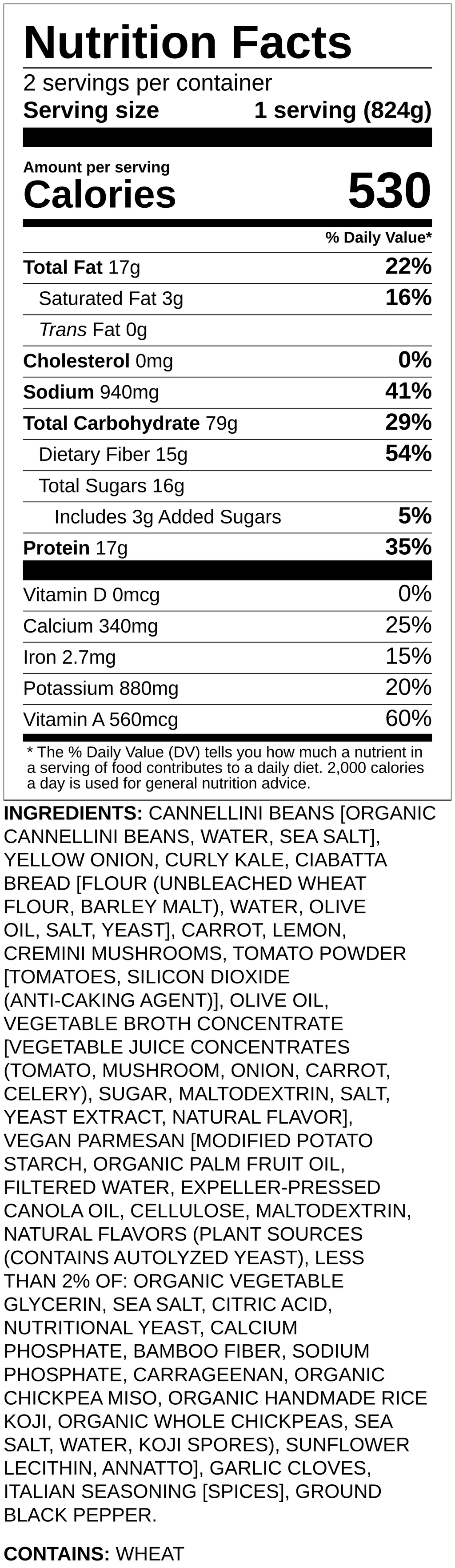 Nutrition label