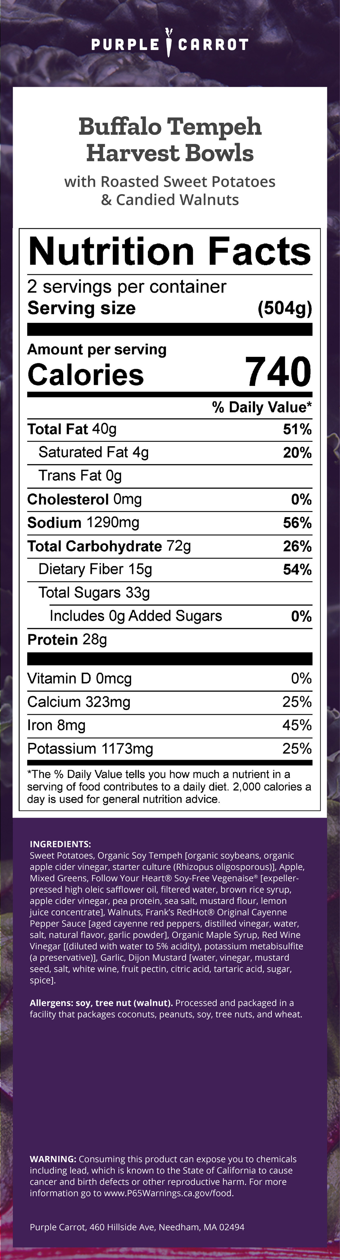 Nutrition label