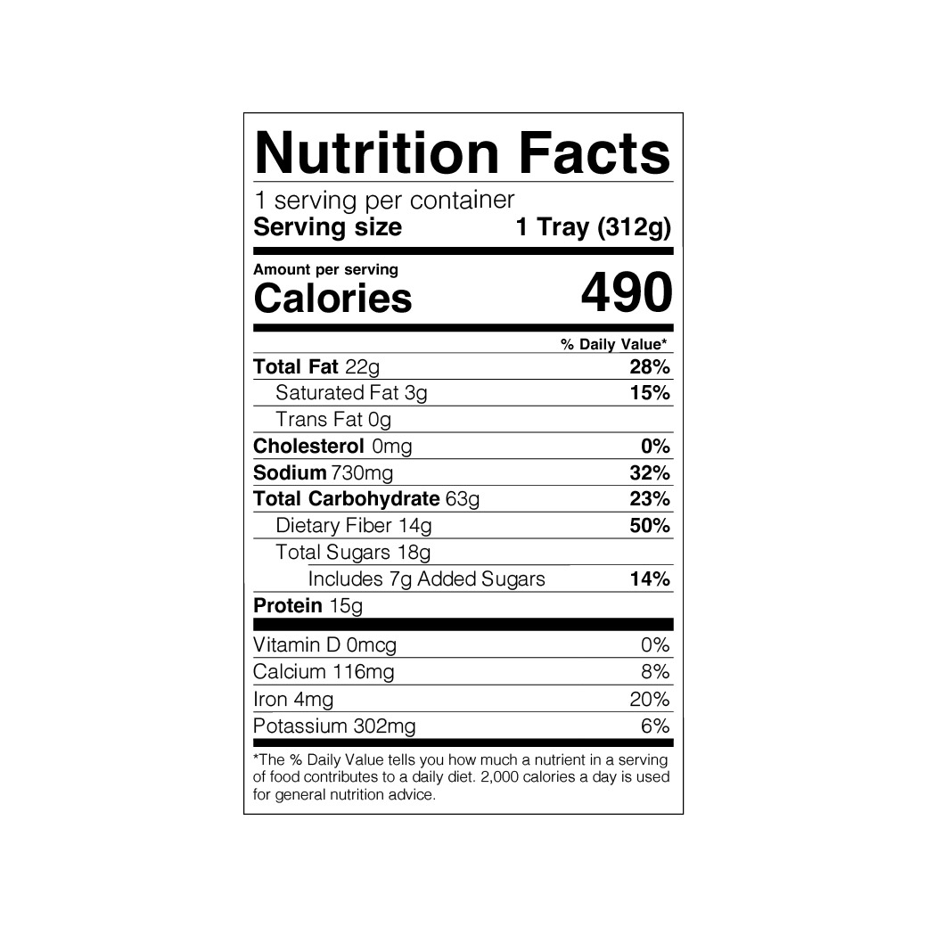 Nutrition label