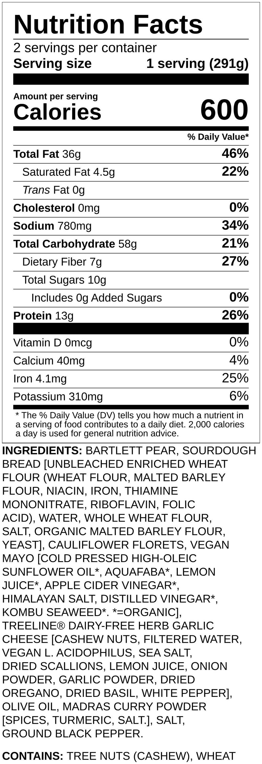 Nutrition label