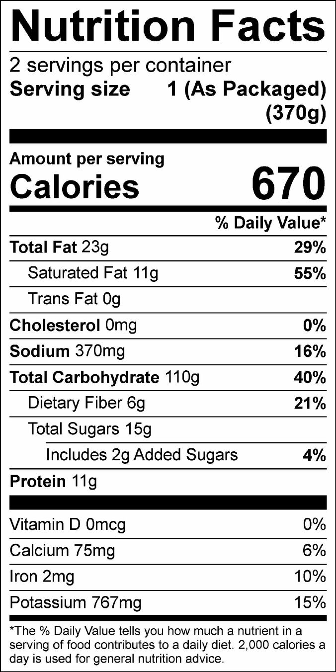 Nutrition label