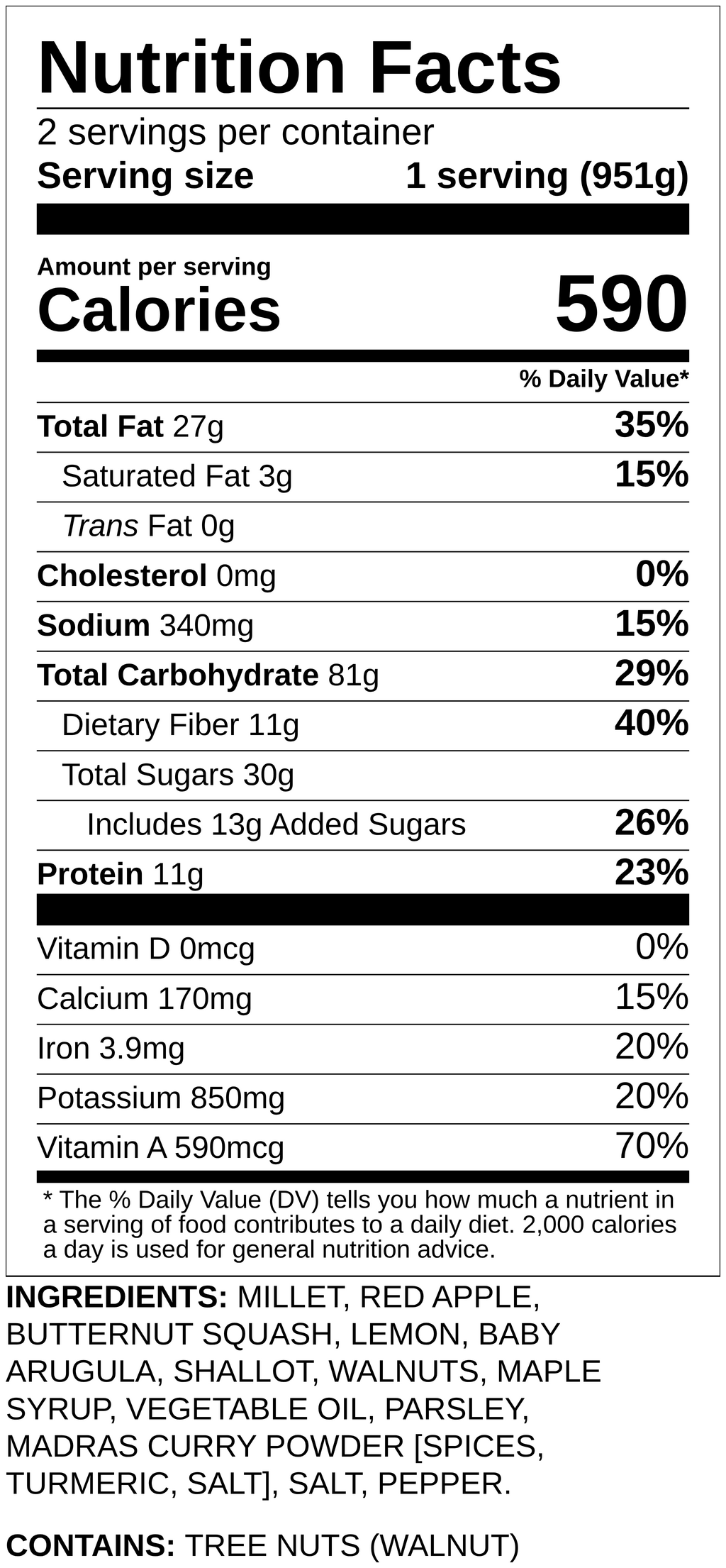 Nutrition label