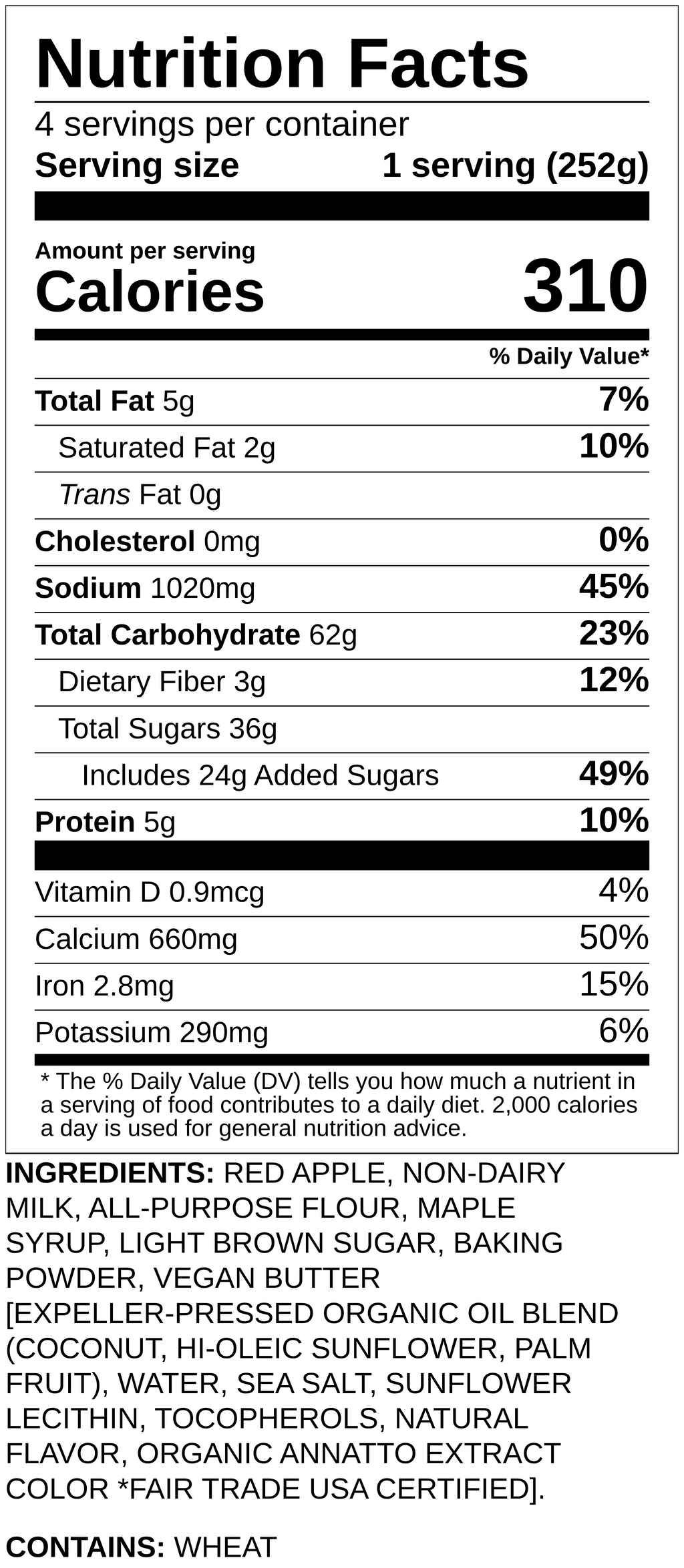 Nutrition label