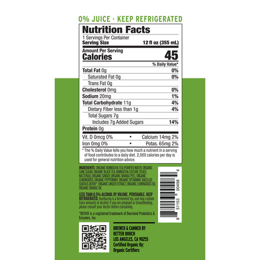 Ginger Boost Kombucha 4Pack PlantBased Recipes