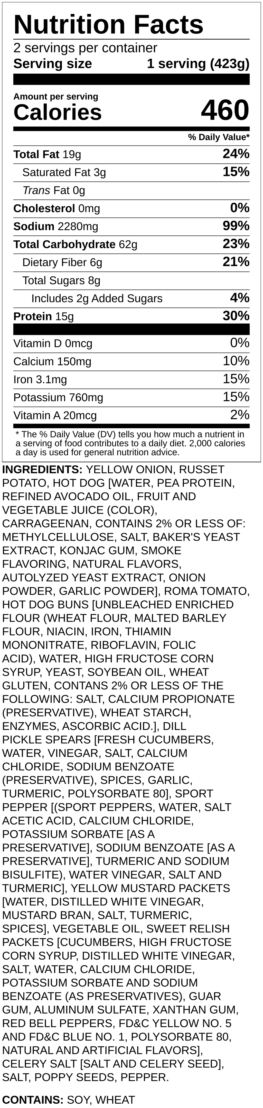 Nutrition label