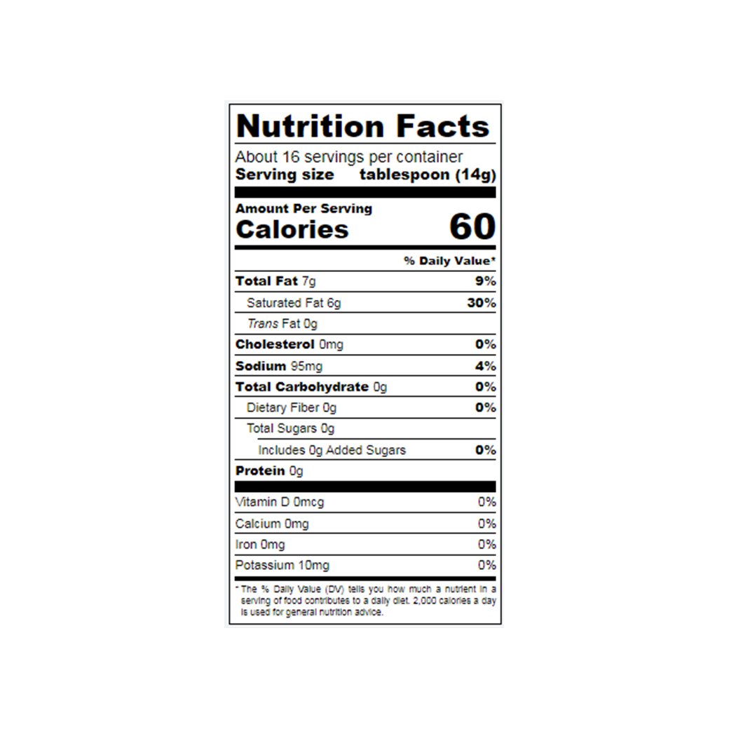 Nutrition label