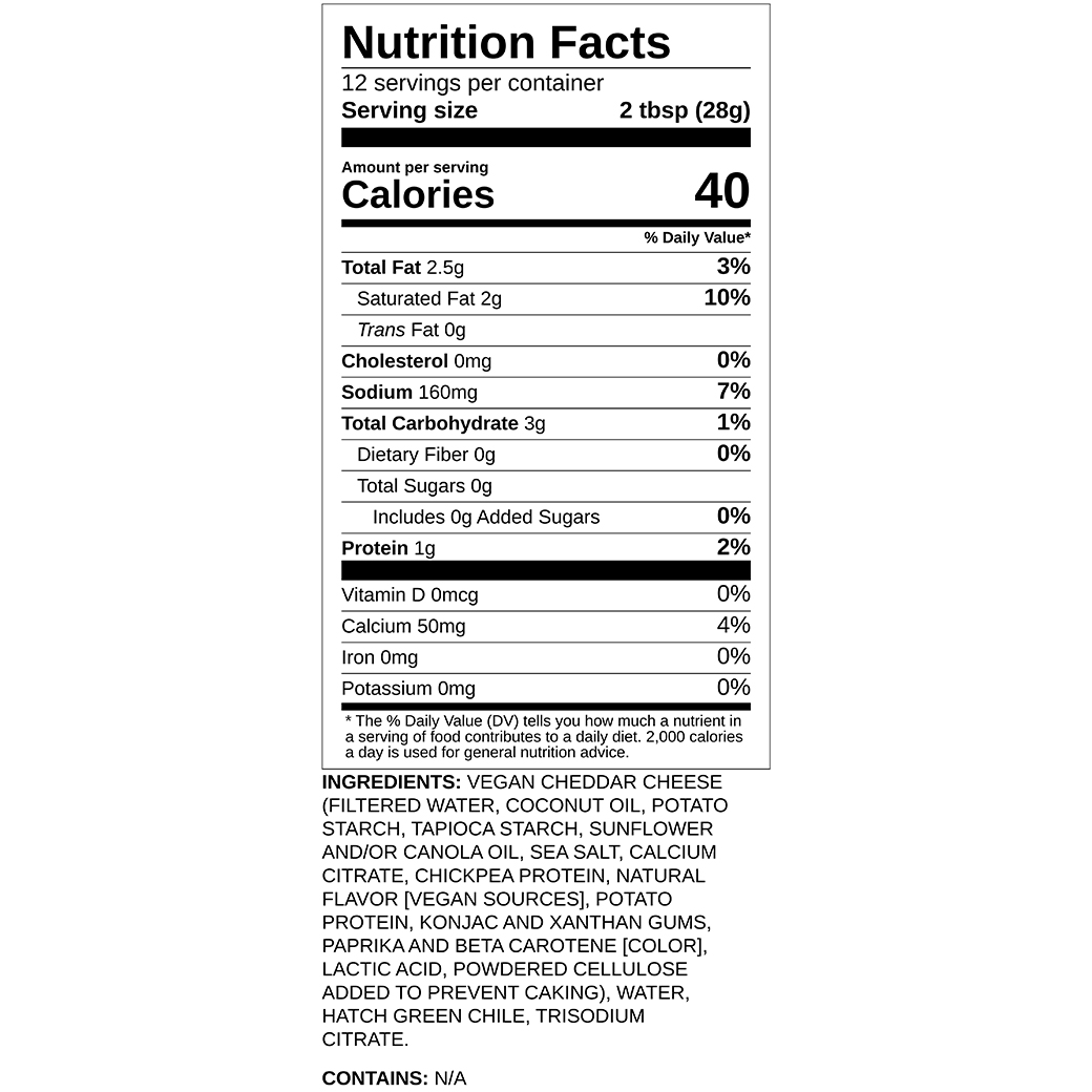 Nutrition label