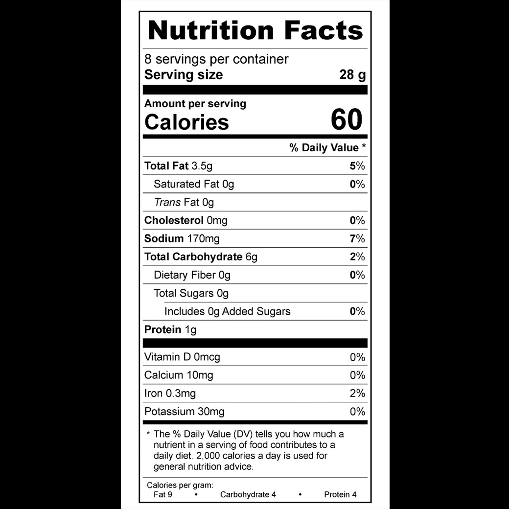 Nutrition label