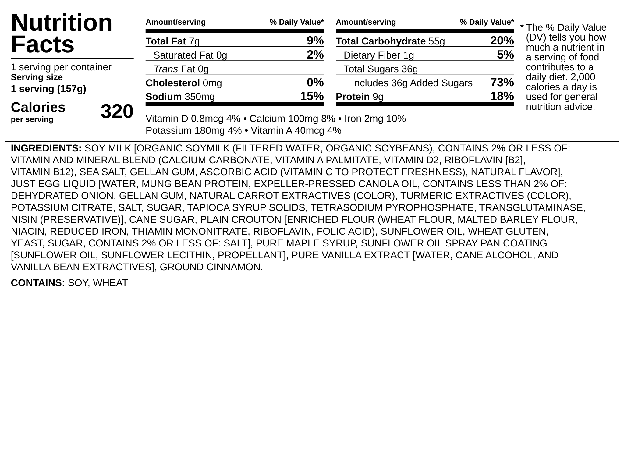 Nutrition label