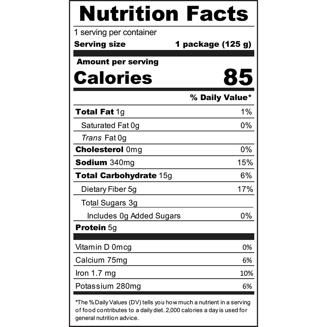 Nutrition label