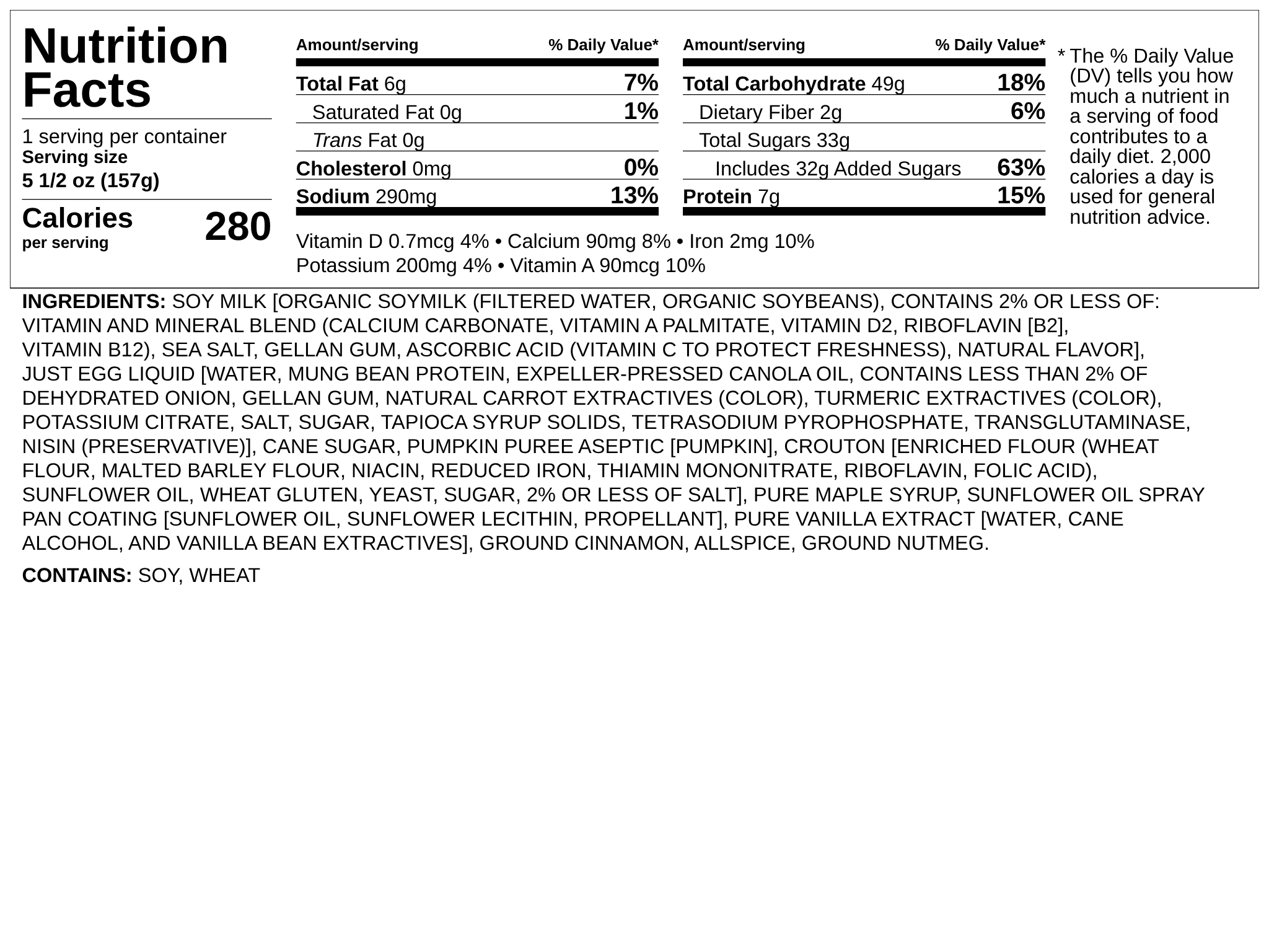 Nutrition label