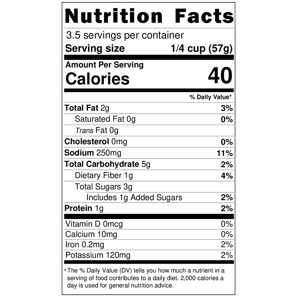 Nutrition label