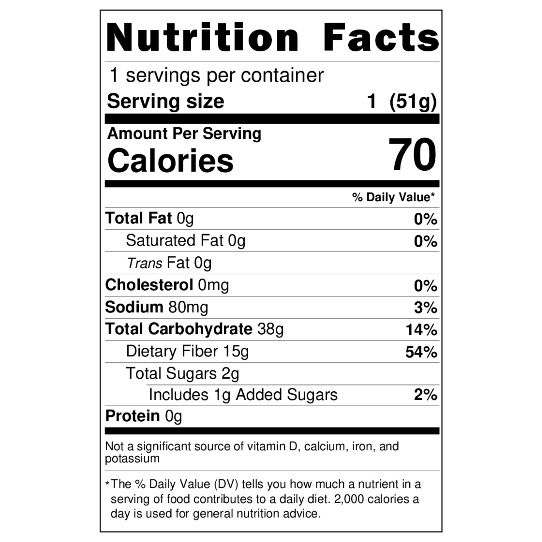 Nutrition label