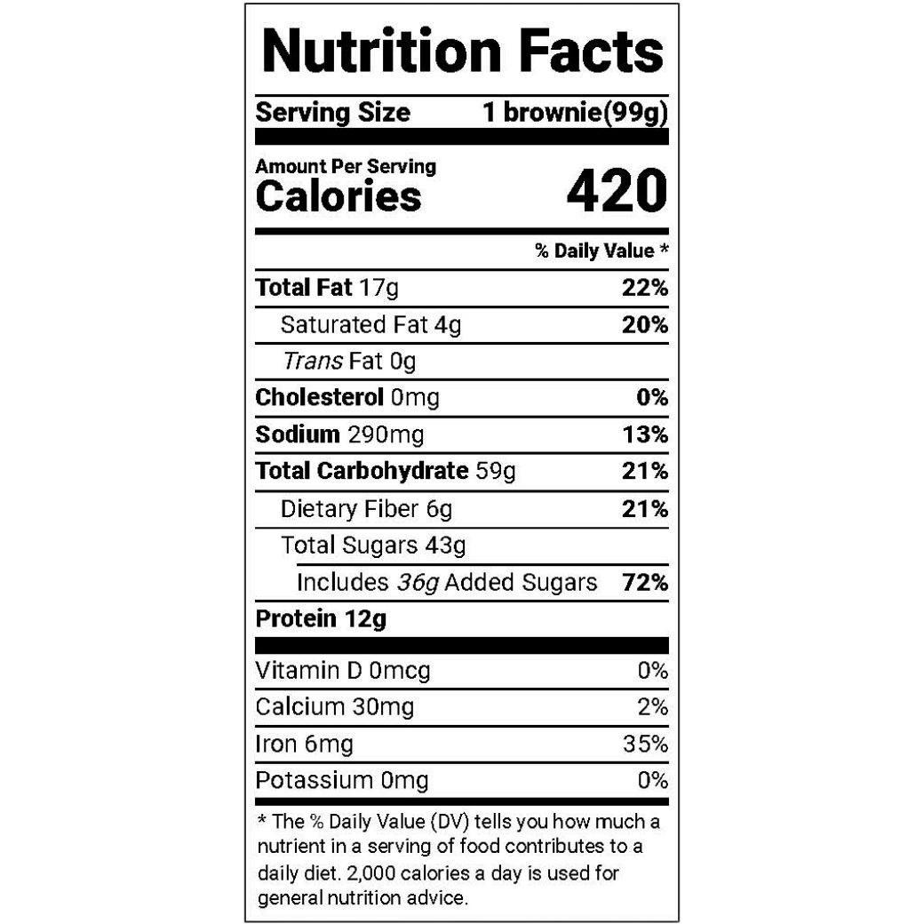 Nutrition label