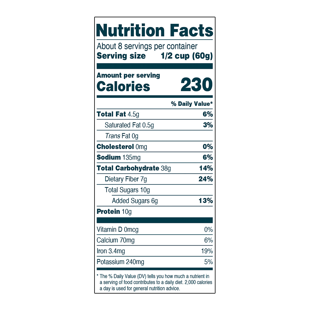 Nutrition label