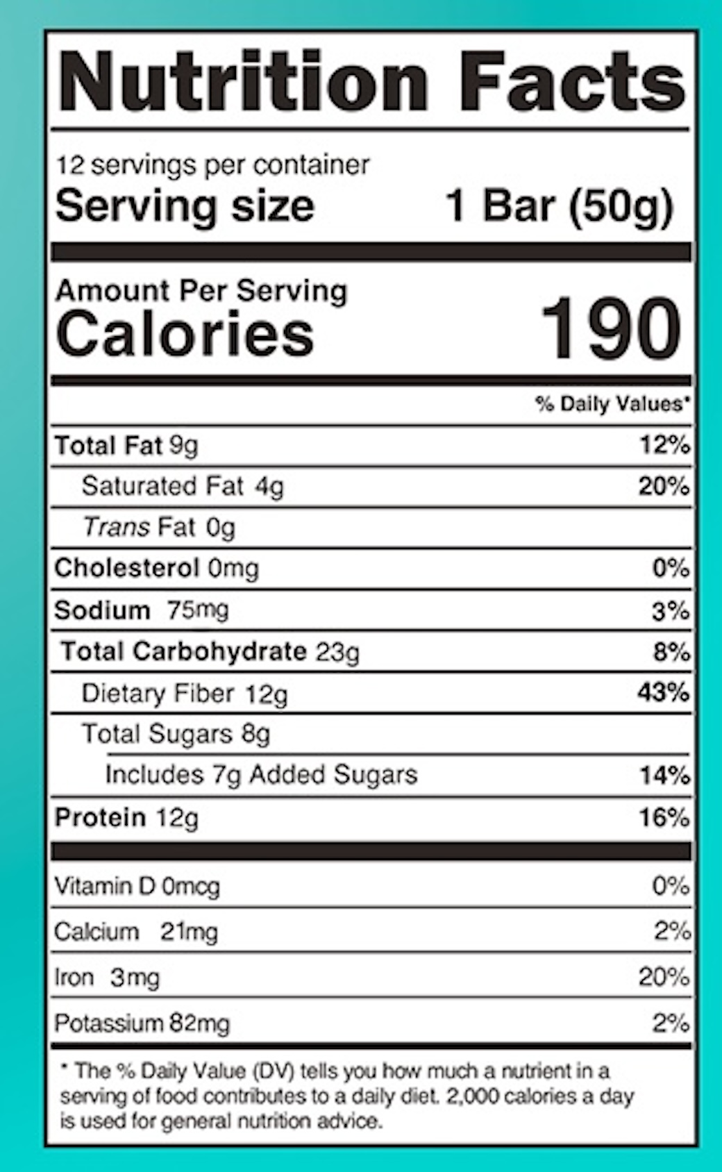 Nutrition label