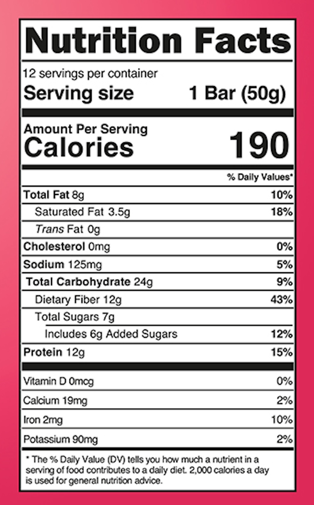 Nutrition label