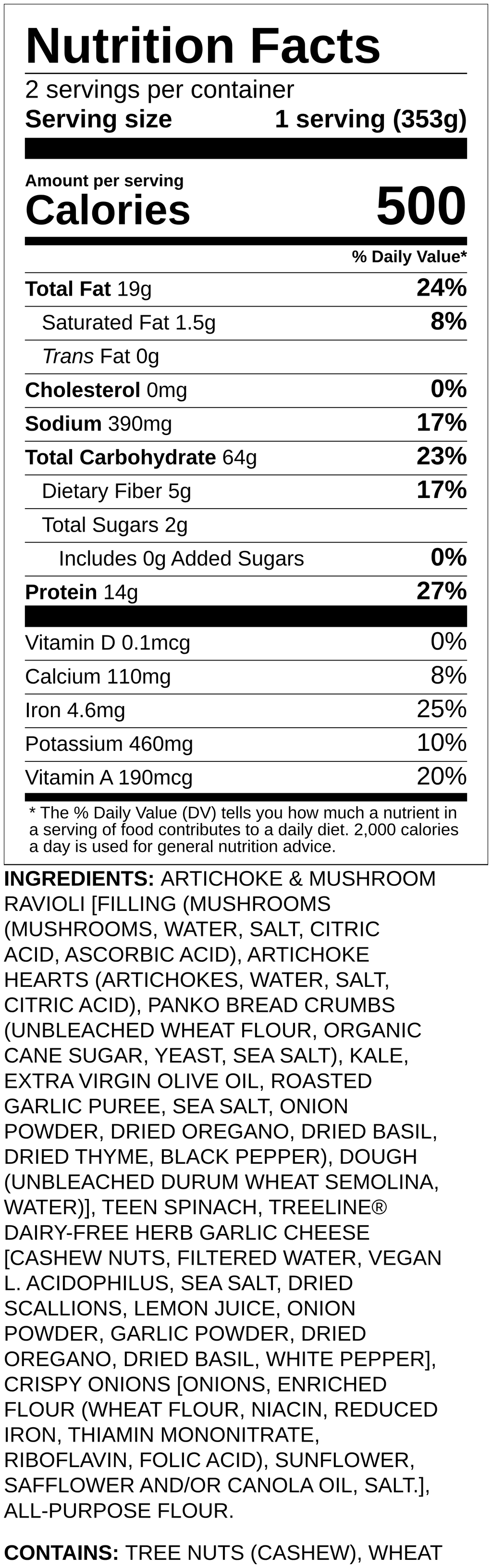 Nutrition label
